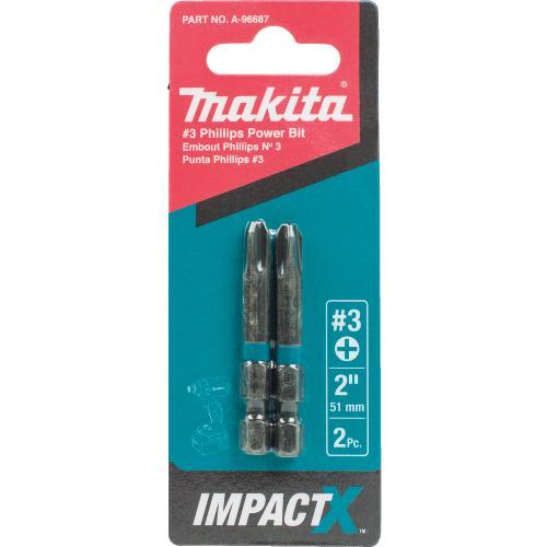 Makita A-96687 ImpactX, #3 Phillips 2³ Power Bit, 2/pk