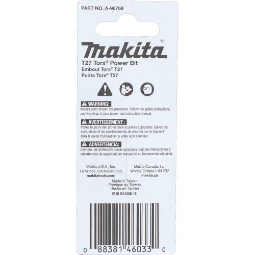 Makita A-96768 ImpactX, T27 Torx® 2³ Power Bit, 2/pk