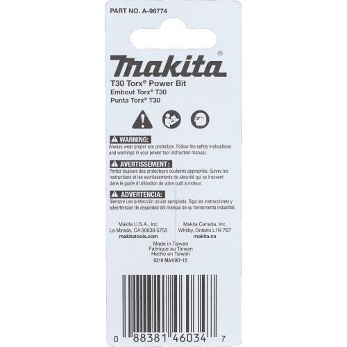 Makita A-96774 ImpactX, T30 Torx® 2³ Power Bit, 2/pk