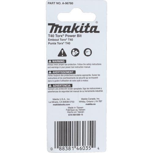 Makita A-96780 ImpactX, T40 Torx® 2³ Power Bit, 2/pk