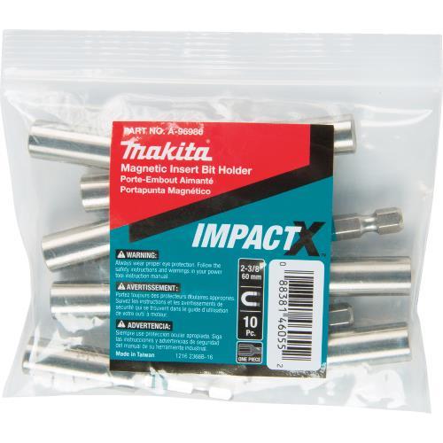 Makita A-96986 ImpactX, 2‘3/8³ One Piece Magnetic Insert Bit Holder, 10/pk, Bulk