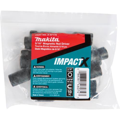 Makita A-97178 ImpactX, 5/16³ x 2‘9/16³ Magnetic Nut Driver, 10/pk, Bulk