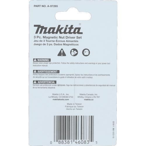 Makita A-97265 ImpactX, 3 Pc. 1‘3/4³ Magnetic Nut Driver Set