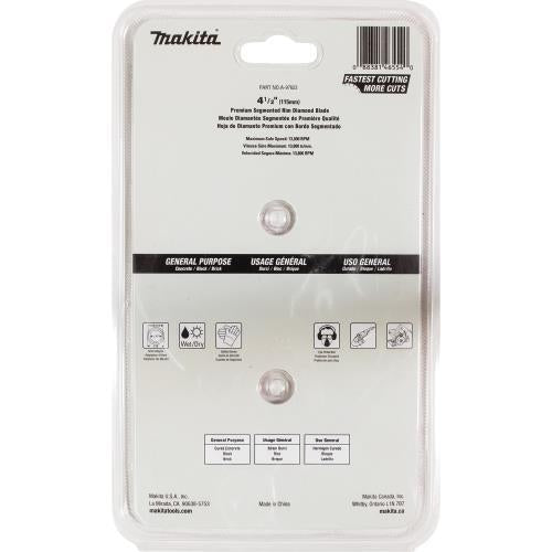 Makita A-97623 4‘1/2" Diamond Blade, Segmented, General Purpose, 2/pk