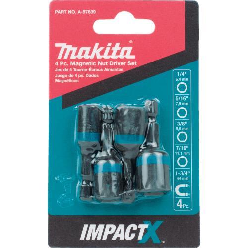 Makita A-97639 ImpactX, 4 Pc. 1‘3/4³ Magnetic Nut Driver Set