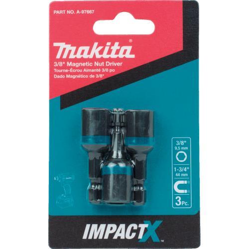 Makita A-97667 ImpactX, 3/8³ x 1‘3/4³ Magnetic Nut Driver, 3/pk