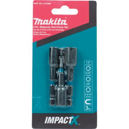 Makita A-97689 ImpactX, 3 Pc. 2‘9/16³ Magnetic Nut Driver Set