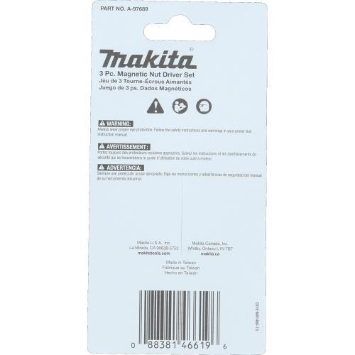 Makita A-97689 ImpactX, 3 Pc. 2‘9/16³ Magnetic Nut Driver Set