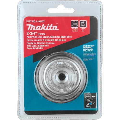 Makita A-98457 2‘3/4" Knot Wire Cup Brush, Stainless, M10 x 1.25