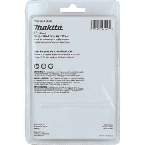 Makita A-98485 4" Stringer Bead Twist Wire Wheel, 5/8"‘11