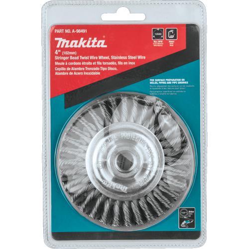 Makita A-98491 4" Stringer Bead Twist Wire Wheel, Stainless, 5/8"‘11