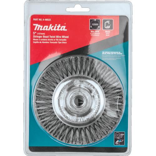 Makita A-98522 5" Stringer Bead Twist Wire Wheel, 5/8"‘11