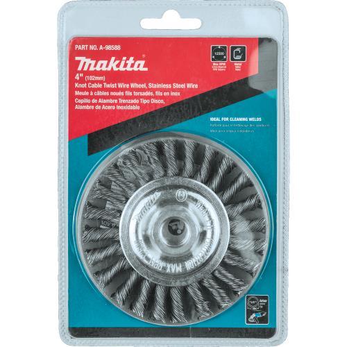 Makita A-98588 4" Knot Cable Twist Wire Wheel, Stainless, 5/8"‘11