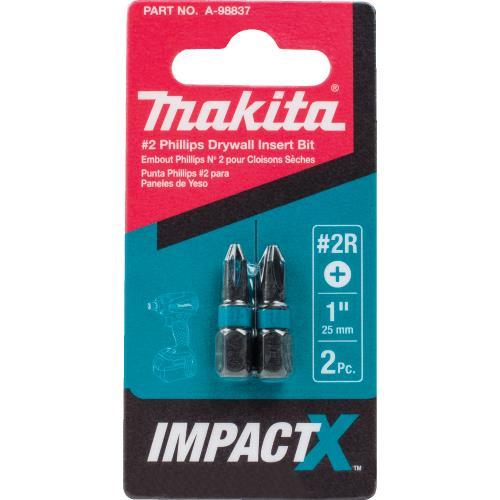 Makita A-98837 ImpactX #2 Phillips Drywall 1³ Insert Bit, 2/pk