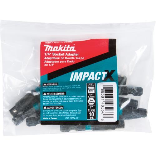 Makita A-99362 ImpactX, 1/4³ x 2³ Socket Adapter, 10/pk, Bulk