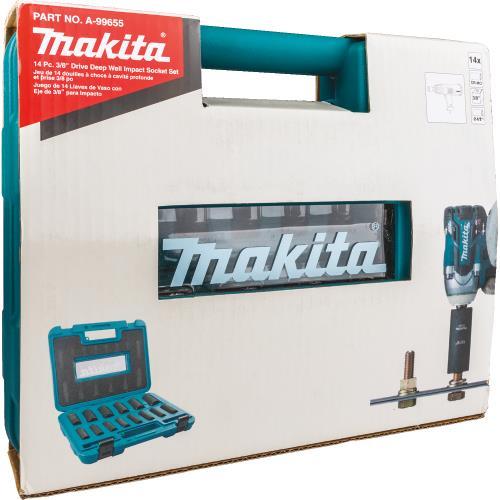 Makita A-99655 14 Pc. 3/8" Drive Deep Well SAE Impact Socket Set