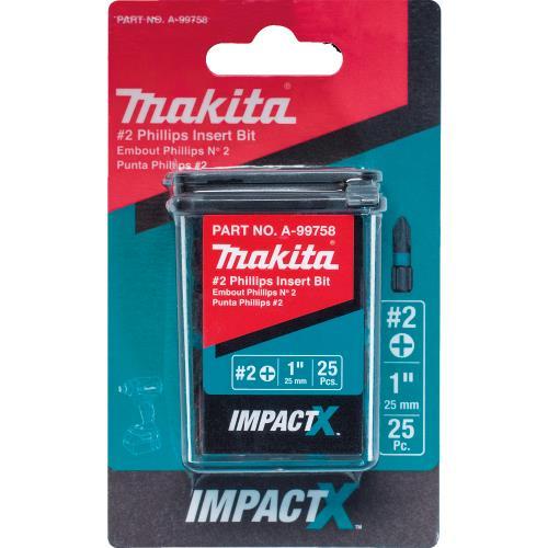 Makita A-99758 ImpactX, #2 Phillips 1³ Insert Bit, 25/pk