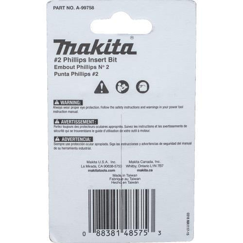 Makita A-99758 ImpactX, #2 Phillips 1³ Insert Bit, 25/pk