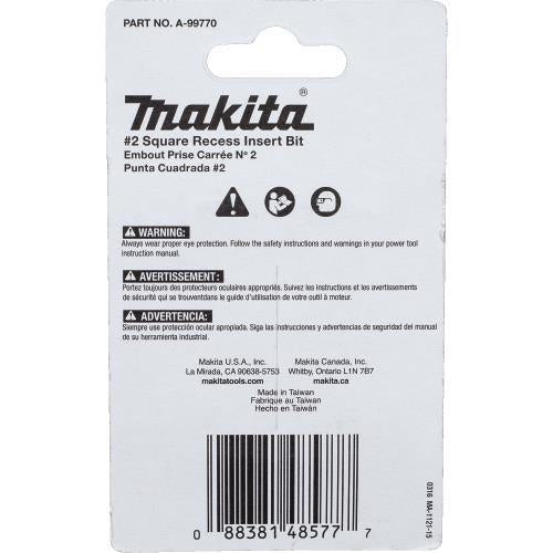 Makita A-99770 ImpactX, #2 Square Recess 1³ Insert Bit, 25/pk