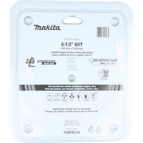 Makita A-99954 6‘1/2" 60T Carbide‘Tipped Ultra‘Thin Kerf Saw Blade, Aluminum