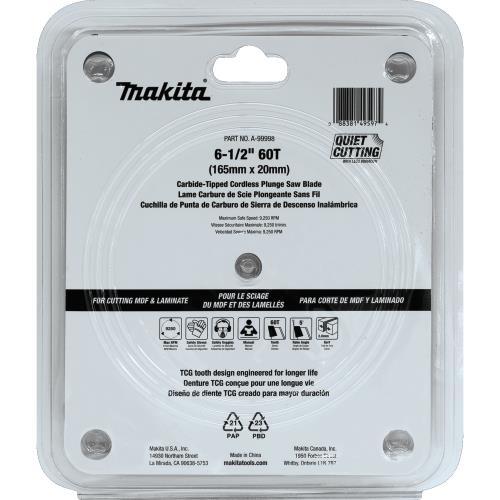 Makita A-99998 6‘1/2" 60T (TCG) Carbide‘Tipped Cordless Plunge Saw Blade