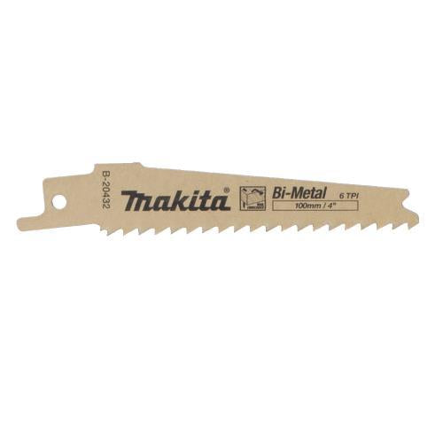 Makita B-20432 4" 6TPI Nail Embedded Wood Cutting Recipro Saw Blade, 5/pk