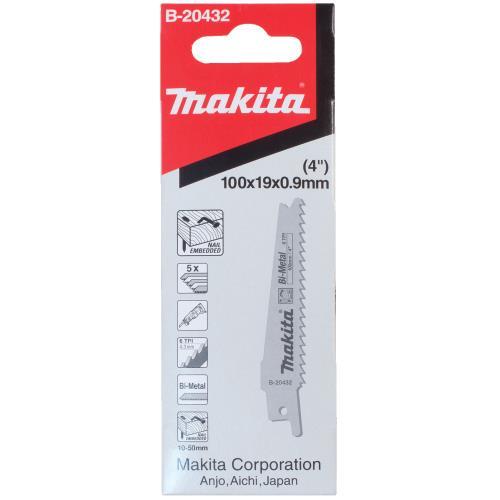 Makita B-20432 4" 6TPI Nail Embedded Wood Cutting Recipro Saw Blade, 5/pk