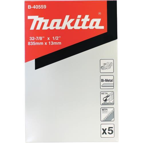 Makita B-40559 32‘7/8" 18 TPI Bi‘Metal Compact Portable Band Saw Blade, 5/pk