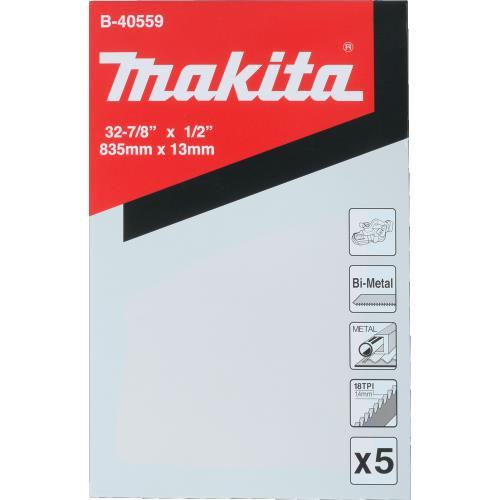 Makita B-40559 32‘7/8" 18 TPI Bi‘Metal Compact Portable Band Saw Blade, 5/pk