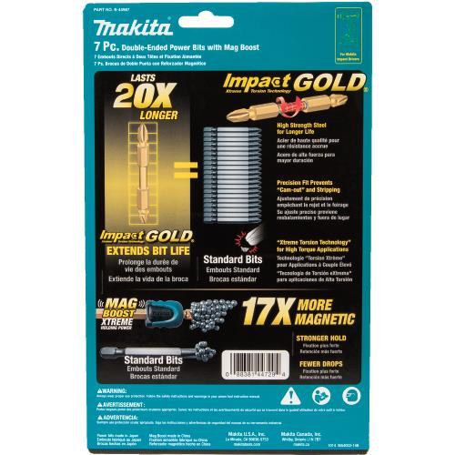 Makita B-44987 Impact Gold® 7 Pc. Double Ended Power Bits With Mag Boost