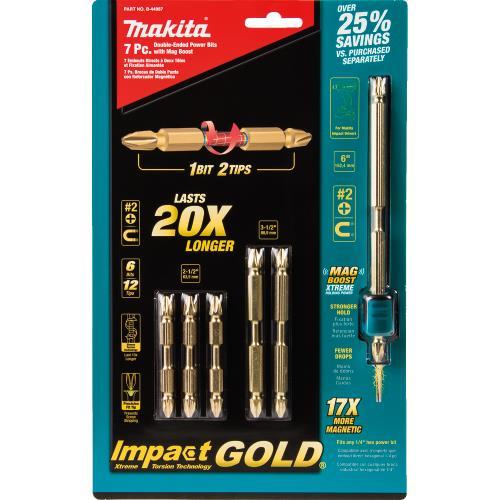 Makita B-44987 Impact Gold® 7 Pc. Double Ended Power Bits With Mag Boost