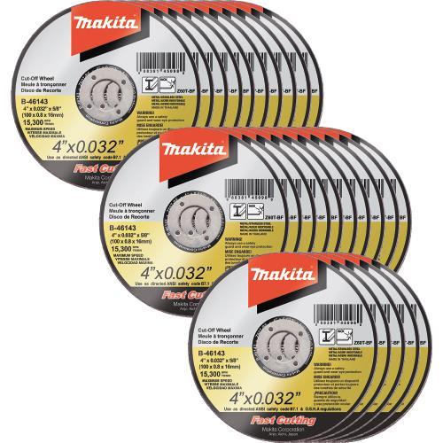 Makita B-46143-25 4" x .032" x 5/8" Ultra Thin Cut‘Off Wheel, Stainless, 25/pk