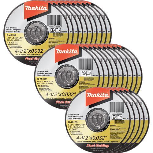 Makita B-46159-25 4‘1/2" x .032" x 7/8" Ultra Thin Cut‘Off Wheel, Stainless, 25/pk