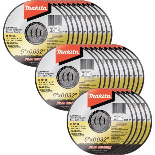 Makita B-46165-25 5" x .032" x 7/8" Ultra Thin Cut‘Off Wheel, Stainless, 25/pk