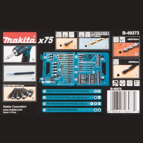 Makita B-49373 75 Pc. Metric Drill and Screw Bit Set