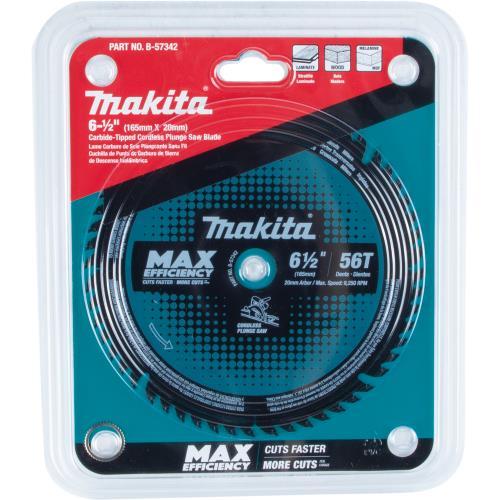 Makita B-57342 6‘1/2" 56T Carbide‘Tipped Max Efficiency Cordless Plunge Saw Blade