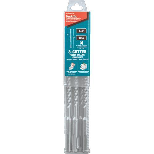 Makita B-61226 1/4" x 8" SDS‘PLUS Bit, 3‘Cutter, 10/pk