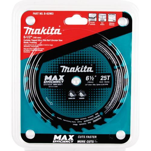 Makita B-62963 6‘1/2" 25T Carbide‘Tipped Max Efficiency Circular Saw Blade, Framing