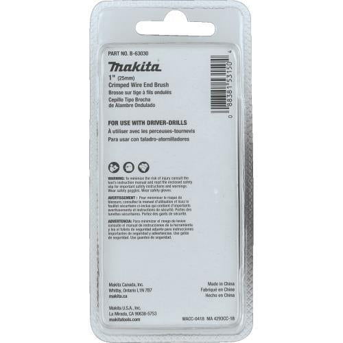 Makita B-63030 1" Crimped Wire End Brush, 1/4" Straight Shank