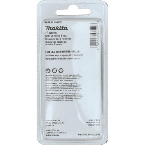 Makita B-63052 1" Knot Wire End Brush, 1/4" Straight Shank