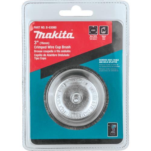 Makita B-63080 3" Crimped Wire Cup Brush, 1/4" Hex Shank