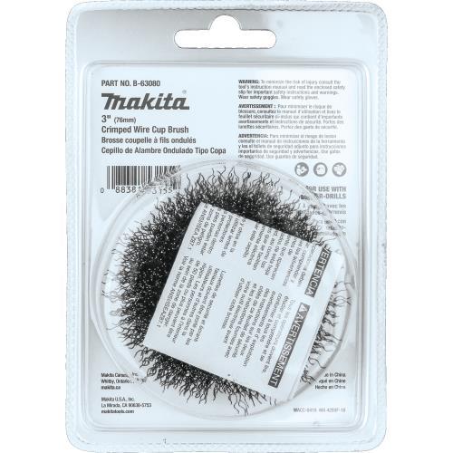 Makita B-63080 3" Crimped Wire Cup Brush, 1/4" Hex Shank