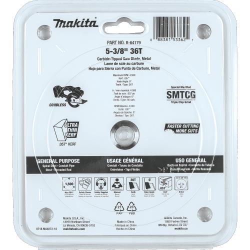 Makita B-64179 5‘3/8" 36T Carbide‘Tipped Saw Blade, Metal