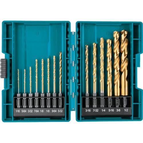 Makita B-65399 Impact GOLD® 14 Pc. Titanium Drill Bit Set, 1/4" Hex Shank