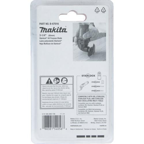 Makita B-67016 Starlock® Oscillating Multi‘Tool 3‘1/4" Bi‘Metal Round Segmented Saw Blade