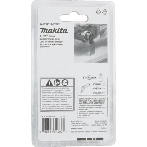 Makita B-67072 Starlock® Oscillating Multi‘Tool 1‘1/4" Bi‘Metal Curved Plunge Cut Blade with Japanese Tooth Design