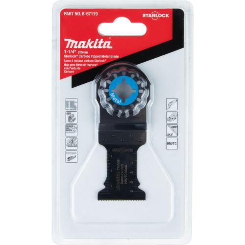 Makita B-67119 Starlock® Oscillating Multi‘Tool 1‘1/4" Hard Metal with Tungsten Carbide Tip Plunge Cut Blade for Metal Cutting