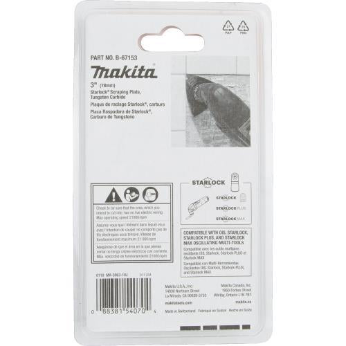 Makita B-67153 Starlock® Oscillating Multi‘Tool 3" Tungsten Carbide 20 Grit Delta Triangle Sanding Pad