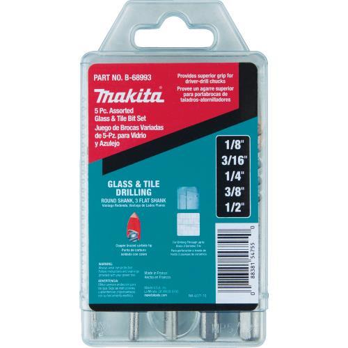 Makita B-68993 5 Pc. Assorted Glass and Tile Bit Set