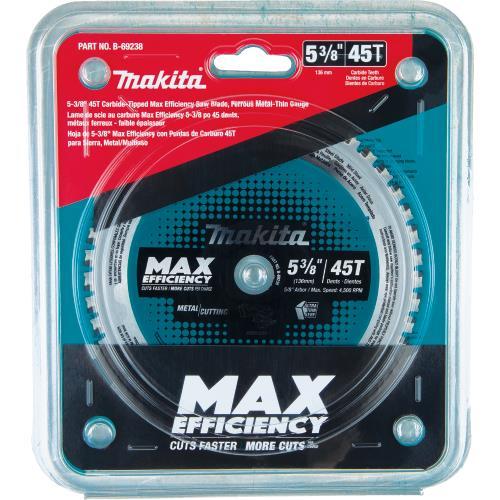 Makita B-69238 5‘3/8" 45T Carbide‘Tipped Max Efficiency Saw Blade, Ferrous Metal‘Thin Gauge